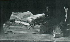 Espagnol, Nature morte de livres,  premier tiers du XVIIe siècle, Staatliche Museen, Berlin